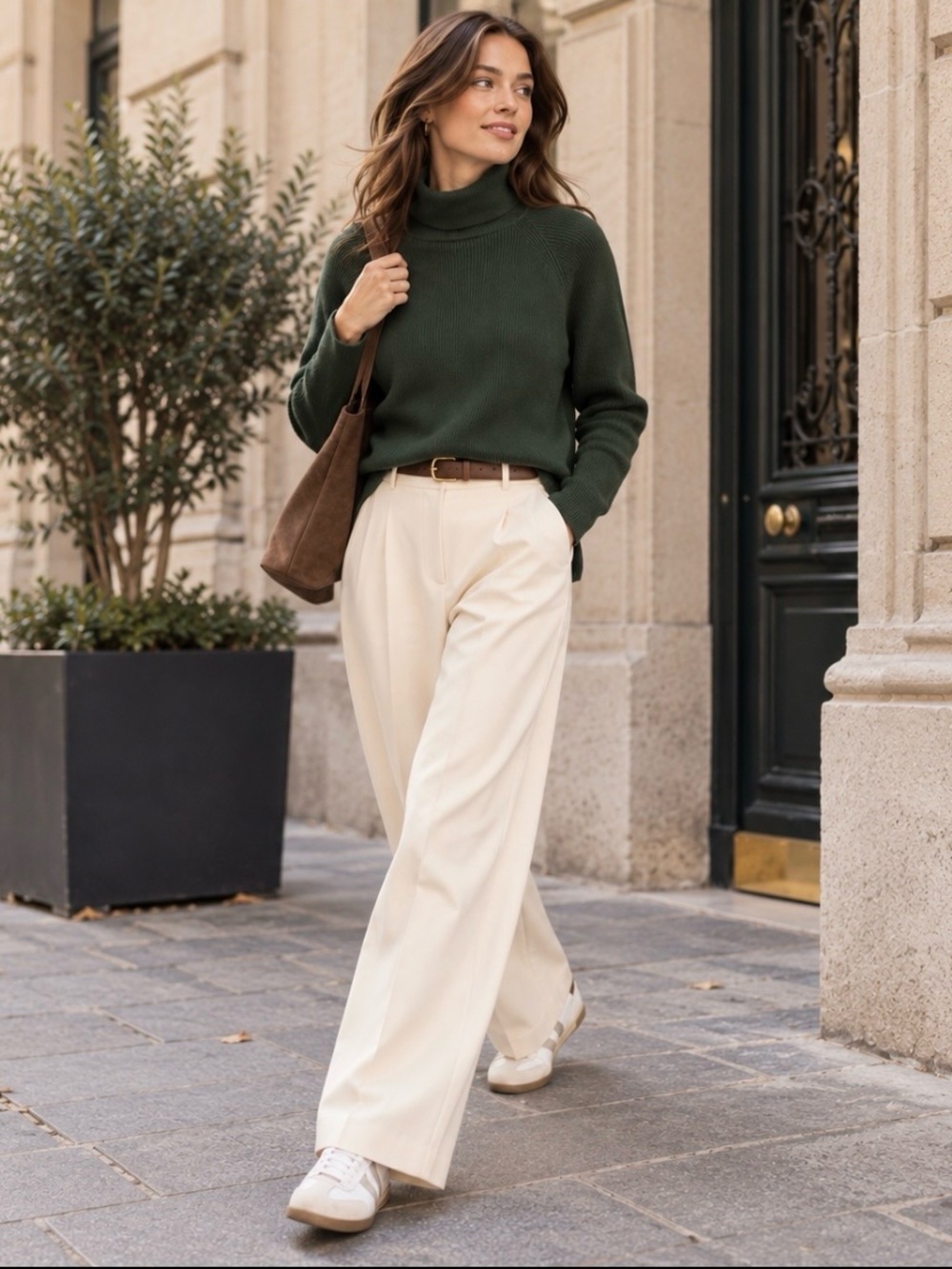 Title Nine Offsite Synergy Ribbed Turtleneck Sweater Green XS/S